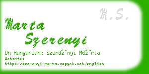 marta szerenyi business card